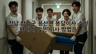 전남 장흥군 용산면 용달이사 소형: 나에게 맞는 이사 방법은?